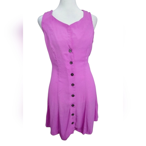 Olivaceous Dresses & Skirts - OLIVACEOUS ButtonFront Rayon A LineMini Sleeveless Mini Dress Purple.S NWOT